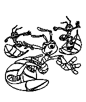 coloriage 1001 pattes surfent sur les feuilles